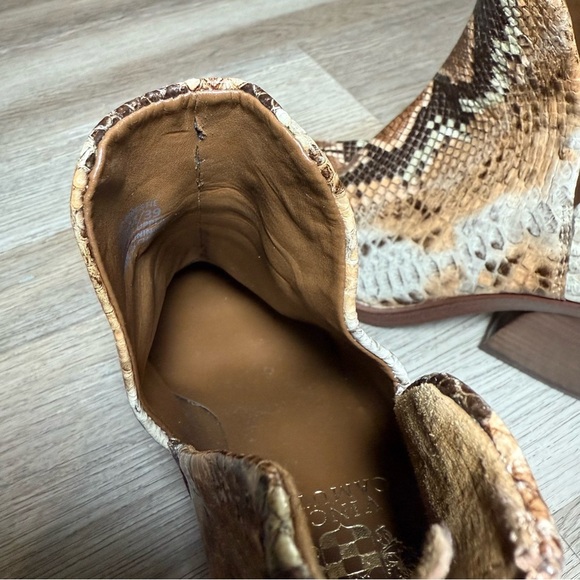 Vince Camuto Gannilla Western Python Snakeskin Leather Ankle Boots - Picture 8 of 9